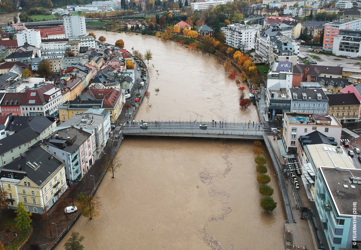 Hochwasser in Villach 2018