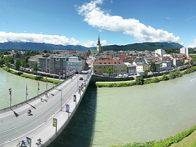 Stadtansicht von Villach über die Webcam